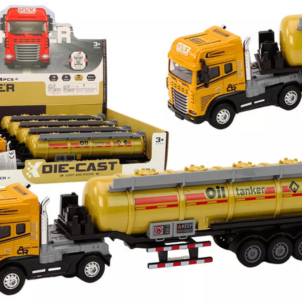Kuro cisternos sunkvežimis TIR 1:24 Priekaba Garsai Šviesos Geltona
