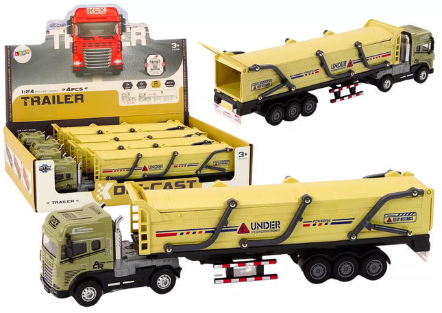 Sunkvežimis su priekaba TIR transporto priemonė 1:24 Garso šviesos ruda