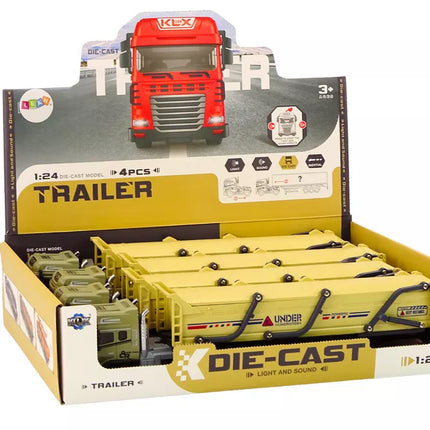 Sunkvežimis su priekaba TIR transporto priemonė 1:24 Garso šviesos ruda
