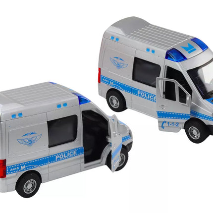 Policijos automobilis 1:32 Atidaromos durelės Šviesos Garsai Važiuoja