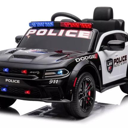 Vaikiškas akumuliatorinis automobilis Dodge Charger Police, juodas