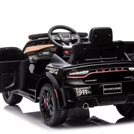 Vaikiškas akumuliatorinis automobilis Dodge Charger Police, juodas