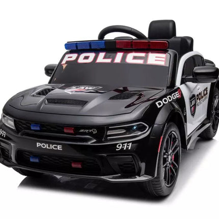 Vaikiškas akumuliatorinis automobilis Dodge Charger Police, juodas