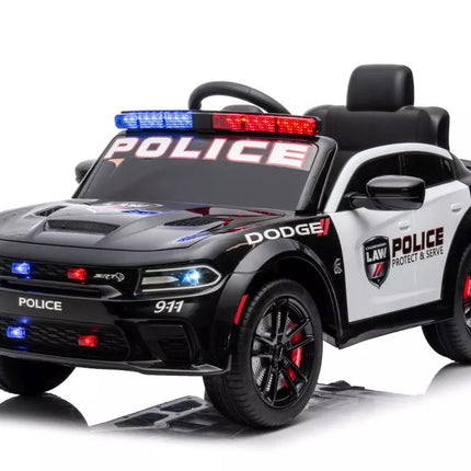 Vaikiškas akumuliatorinis automobilis Dodge Charger Police, juodas