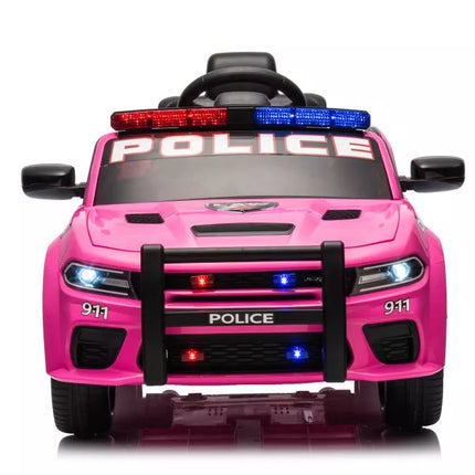 Vaikiškas elektromobilis Dodge Charger Police, rožinis