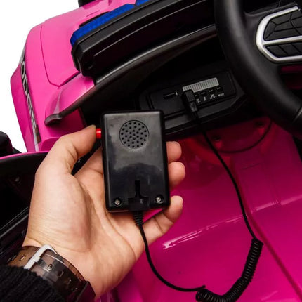 Vaikiškas elektromobilis Dodge Charger Police, rožinis