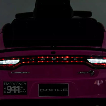 Vaikiškas elektromobilis Dodge Charger Police, rožinis