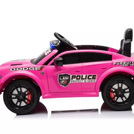 Vaikiškas elektromobilis Dodge Charger Police, rožinis