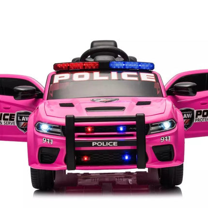 Vaikiškas elektromobilis Dodge Charger Police, rožinis