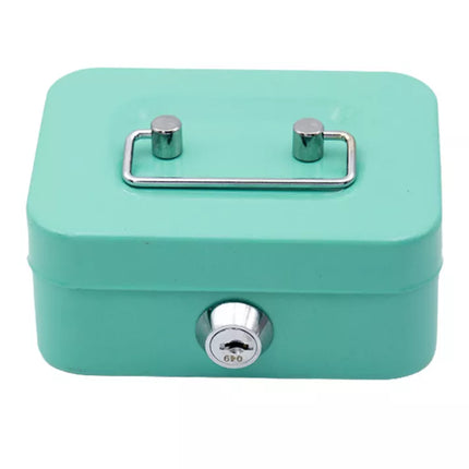 Taupyklė-dėžutė, rakinama, du raktai, metalinė, turkio spalvos