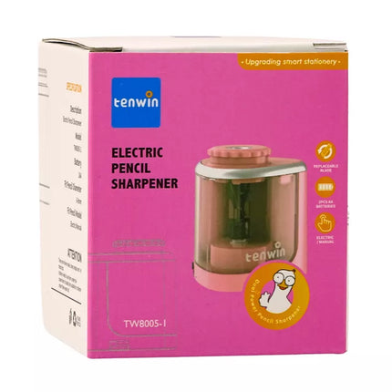 Elektrinis rožinis drožtukas kreidelėms ir pieštukams 6-8 mm