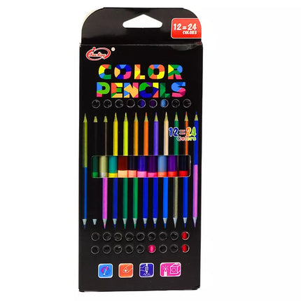 Dvipusiai spalvoti pieštukai 12/24 vnt.