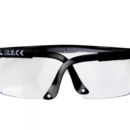 Apsauginiai akiniai reguliuojamais rėmeliais, juodi