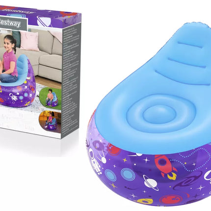 Kosmos LED pripučiamas fotelis 72 x 72 x 64 Bestway 75122 Violetinis