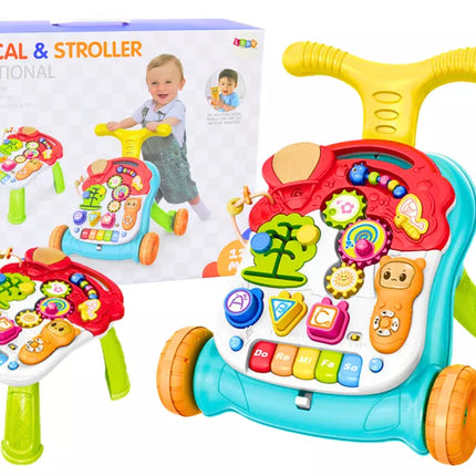 Stumdukas-vaikštukas su edukaciniu staliuku 2in1 Interaktyvus su šviesomis ir garsais