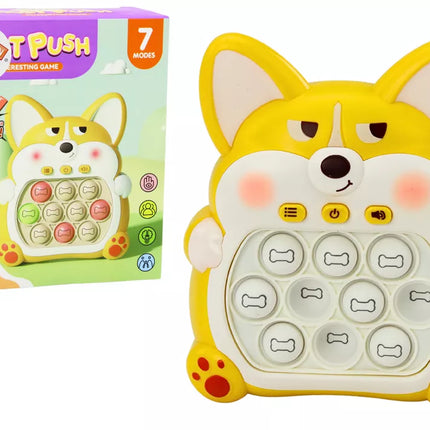 Arkadinio žaidimo konsolė Pop-It Fox, 7 žaidimo režimai, geltona