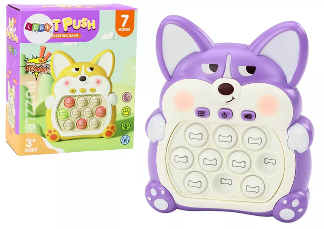 Arkadinė žaidimų konsolė Pop-It Lisek 7 žaidimo režimai, violetinė