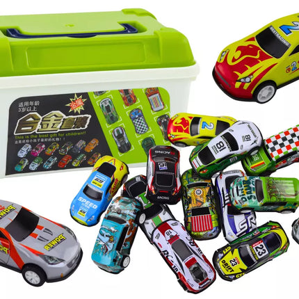 Spyruoklių rinkinys lagamine, 30 vnt. Automobiliai