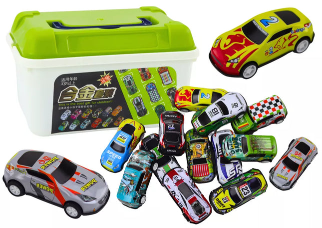 Spyruoklių rinkinys lagamine, 30 vnt. Automobiliai