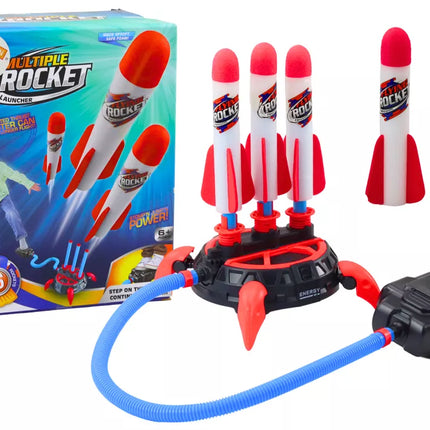 Triguba paleidimo katapulta putplasčio raketų stūmimo žaidimas