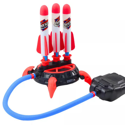 Triguba paleidimo katapulta putplasčio raketų stūmimo žaidimas