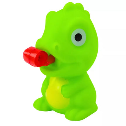 Žaislinis guminis dinozauras su ištraukiamu liežuviu, žalias, 8 cm