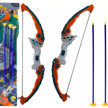 Šaudymo lankas su žaliomis ir oranžinėmis strėlėmis su siurbtukais, 3 vienetai