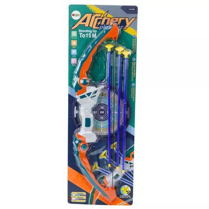 Šaudymo lankas su žaliomis ir oranžinėmis strėlėmis su siurbtukais, 3 vienetai