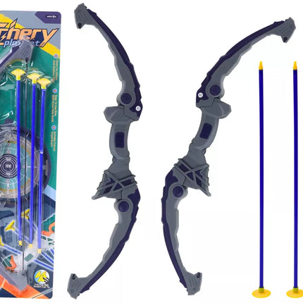 Šaudymo lankas su violetinėmis strėlėmis ir siurbtukais, 3 vnt.