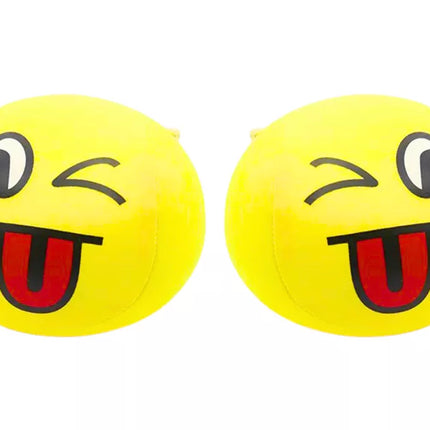 Minkštas kamuolys „Smiley Emoji“ kamuoliukas geltonas 9 cm
