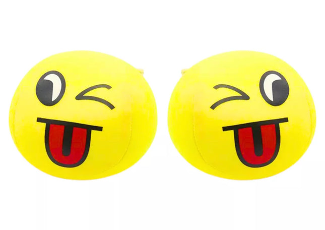 Minkštas kamuolys „Smiley Emoji“ kamuoliukas geltonas 9 cm