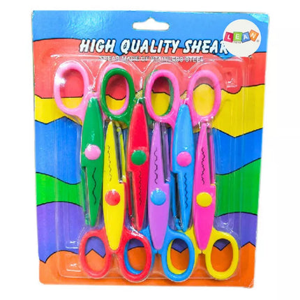 Kūrybiškos spalvingos dekoratyvinės žirklės skrebinimui, dekoratyviniai raštai, 6 vnt.