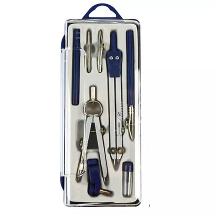 Geometrinis braižymo rinkinys, techninis skriestuvas su dėklu, 9 vnt.