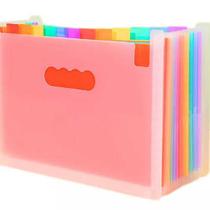 Dokumentų organizatorius su spalvotais skirtukais ir A4 skyreliais