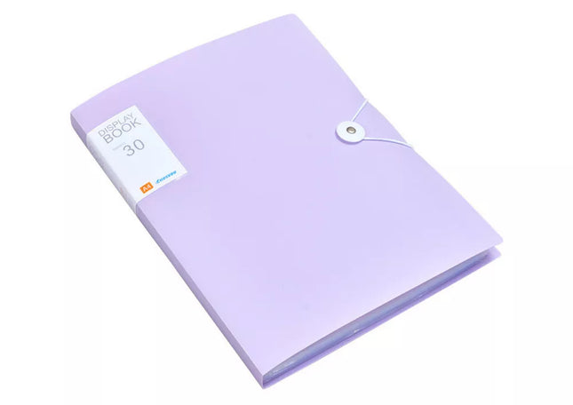 Plastikinis aplankas su gumyte, 30 vnt., violetinis, A4