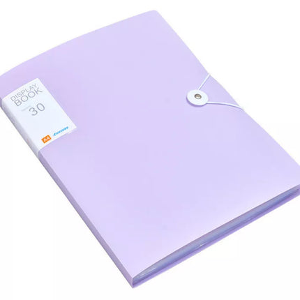 Plastikinis aplankas su gumyte, 30 vnt., violetinis, A4