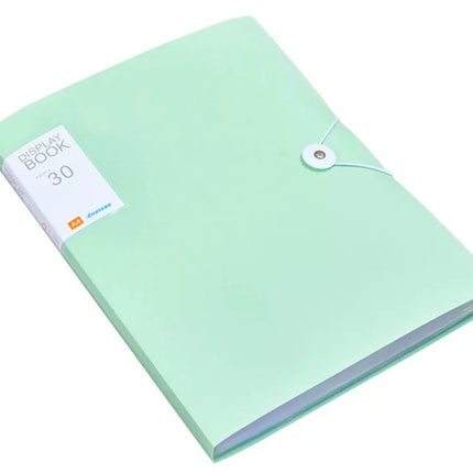 Plastikinis aplankas su gumine juostele, 30 vnt., žalias, A4