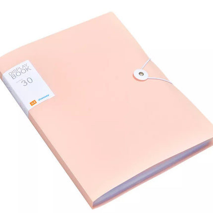 Plastikinis aplankas su gumyte, 30 lapų, rožinis, A4