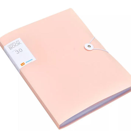 Plastikinis aplankas su gumyte, 30 lapų, rožinis, A4