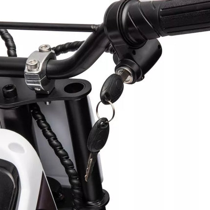 A9901 Baterijomis maitinamas balansinis dviratis, baltas