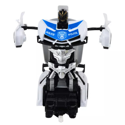 R/C policijos automobilis 2in1 automobilis-robotas, garsai, šviesos