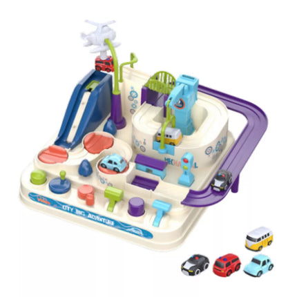 Interaktyvus kliūčių ruožo parkingas vaikams, keturi automobiliai