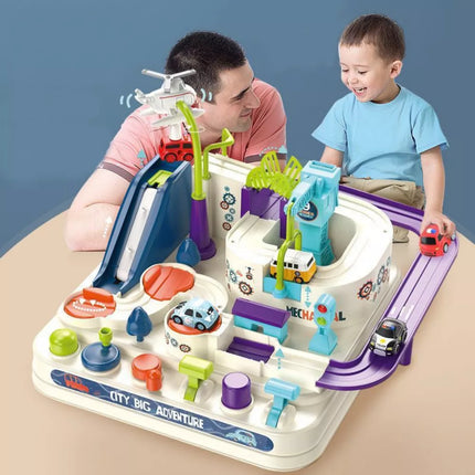 Interaktyvus kliūčių ruožo parkingas vaikams, keturi automobiliai