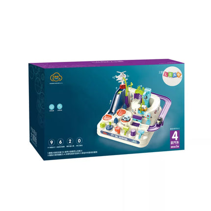 Interaktyvus kliūčių ruožo parkingas vaikams, keturi automobiliai