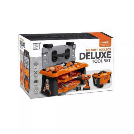 ""Pasidaryk pats" rinkinio įrankių dėžė su baterijomis maitinamu grąžtu"