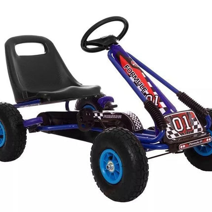 A-15 Go-Cart mėlynas su pripučiamais ratais