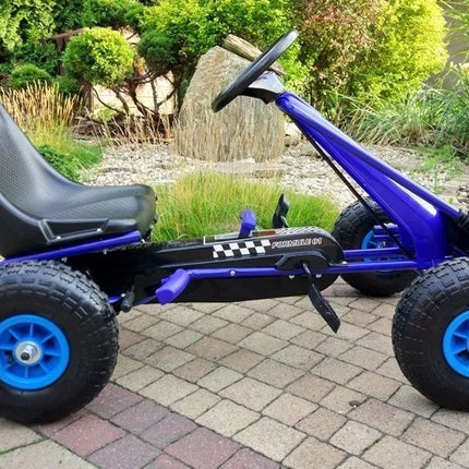 A-15 Go-Cart mėlynas su pripučiamais ratais