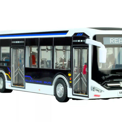 Elektrinis miesto autobusas 1:42, metalinis, su šviesomis, baltas