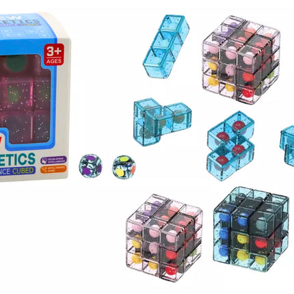 Loginiai blokeliai, dėlionės kubo žaidimas, rožinis