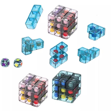 Loginiai blokeliai, dėlionės kubo žaidimas, rožinis